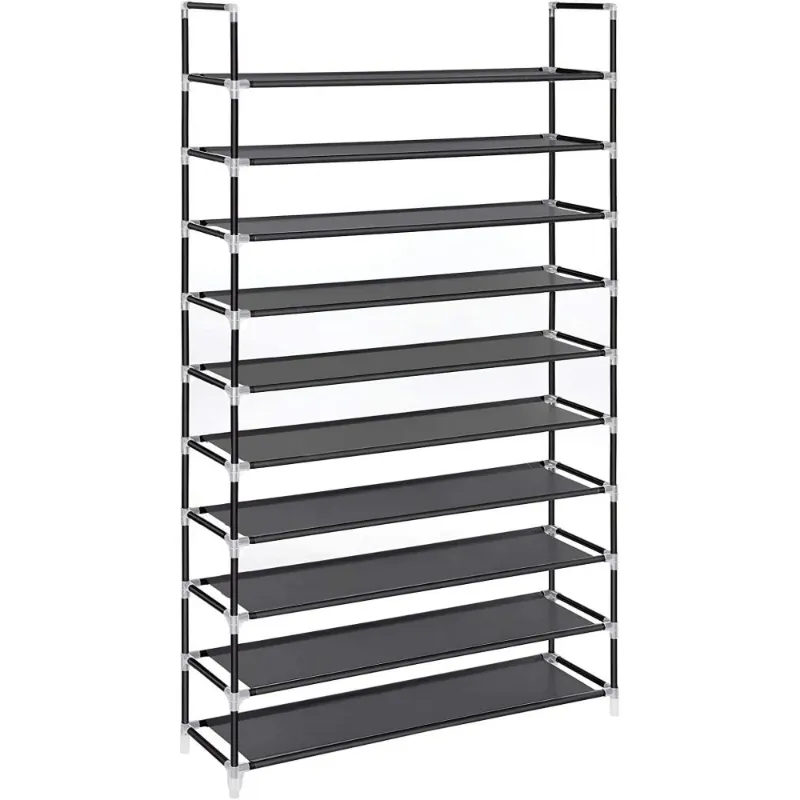 Photo 1 of ***(SELLING AS PARTS ONLY - MISSING PARTS)*** 
Ktaxon Portable 10 Tiers Shoe Rack Shoe Shelf 50 Pairs Shoe Tower Stand Shoe Cabinet Shoe Storage Organizer, Black Finish