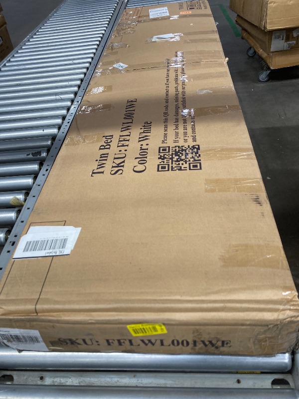 Photo 1 of ***(PARTS ONLY -SELLING AS IS)***
FOR PETS PAPROOS TWIN Size Floor Bed, Solid Wood Floor Platform Bed with Slat, Fence Guardrail and Door, No Box Spring Needed