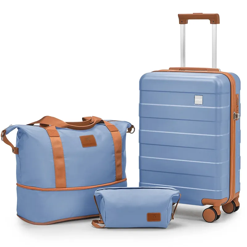 Photo 1 of ******No wheels******

Joyway Carry on Luggage 20 in Carry-on Suitcase with Spinner Wheels Hardside 3PCS Set with TSA Lock-Ice Blue
