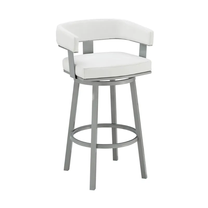 Photo 1 of 
Hero image 0 of Armen Living Lorin26" Counter Height Swivel Bar Stool in Silver Finish with White Faux Leather, 0 of 12




Armen Living
Armen Living Lorin26" Counter Height Swivel Bar Stool in Silver Finish with White Faux Leather
