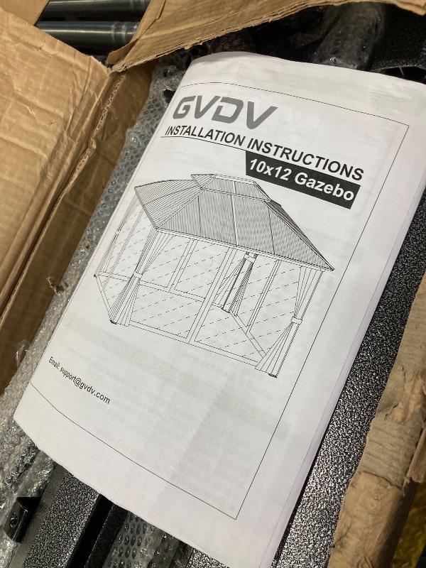 Photo 1 of ***(SELLING AS PARTS ONLY - MISSING PIECES /INCOMPLETE)***
Kozyard Alexander 10' X 12' Hardtop, Aluminum Metal Gazebo with Galvanized Steel Double Roof Canopy, Curtain and Netting, Permanent Pavilion for Patio, Backyard, Deck, Lawn (Gray)