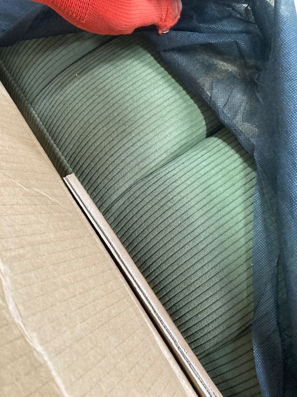 Photo 1 of **LEG PLACEMENT DAMAGED**Novogratz Brittany 81.5" Futon Sofa Bed and Couch Sleeper, Sage Green Corduroy