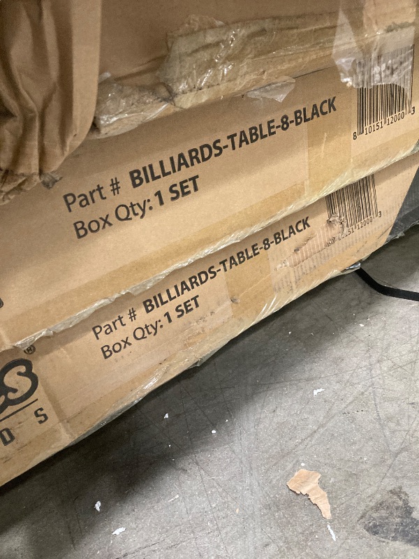 Photo 1 of **BOTTOM OF ONE POCKET HAS CRACK-SEE PICS**GoSports Full Size 8 Ft X 4.2 Ft Billiards Game Table - Foldable Design, Includes Full Set of Pool Balls, 2 Cue Sticks, Chalk, and Felt Brush - Black