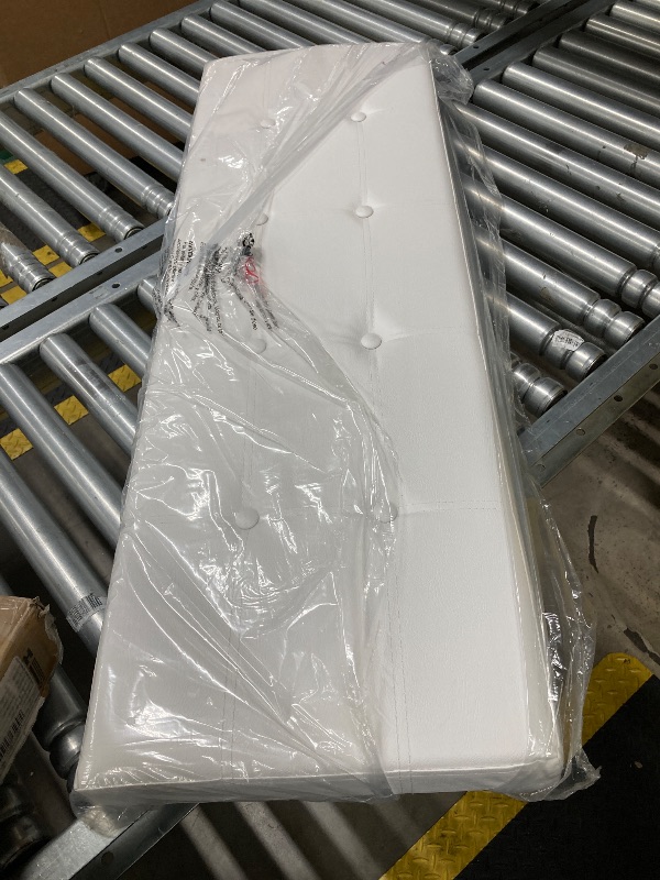 Photo 1 of ***DAMAGE, SLITS/CUTS IN FABRIC -SELLING AS IS *** Ottoman Storage Bench 45 Faux Leather 165L Oversized Storage Folding Chest Footrest Padded Seat for Bedroom ***SLITS/CUTS IN FABRIC -SELLING AS IS ***