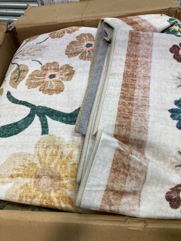 Photo 1 of 10x14 Area Rug Living Room Rugs - Washable Vintage Floral Soft Thin Large Rug Indoor Floor No Slip Rug Carpet for Bedroom Under Dining Table Home Office Decor - Brown Green