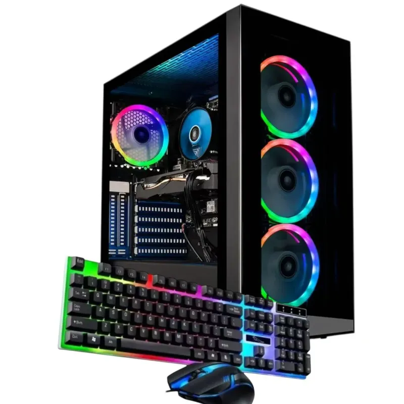 Photo 1 of ***PARTS ONLY***
Foxtec Gaming PC Desktop, Intel Core i7 up to 3.9GHz, 16GB RAM, 512GB SSD, NVIDIA 2GB GPU, WiFi 6, Bluetooth 5.4, RGB Fans x6, RGB Keyboard & Mouse, Windows 11 Pro
