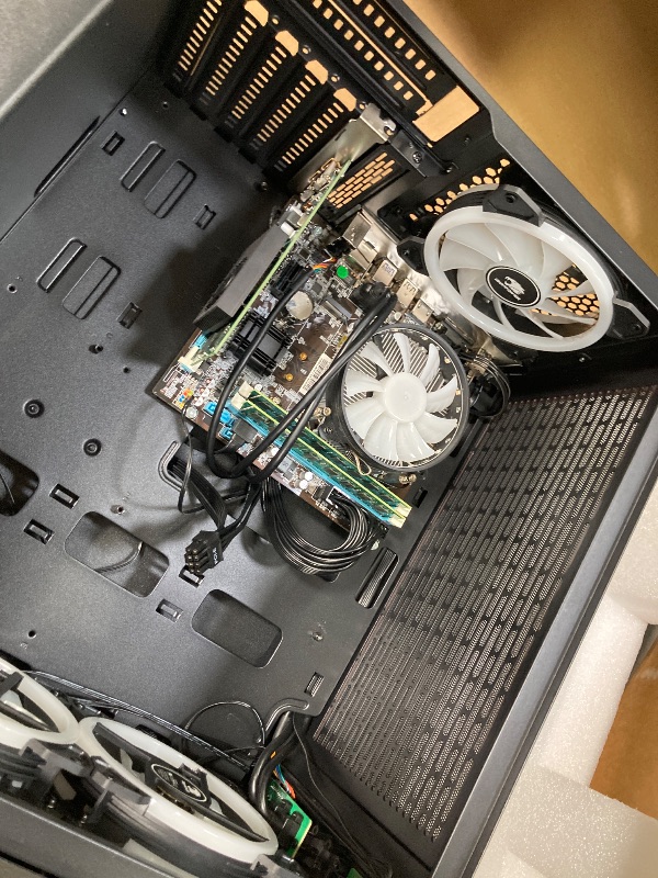 Photo 1 of ***PARTS ONLY***
Foxtec Gaming PC Desktop, Intel Core i7 up to 3.9GHz, 16GB RAM, 512GB SSD, NVIDIA 2GB GPU, WiFi 6, Bluetooth 5.4, RGB Fans x6, RGB Keyboard & Mouse, Windows 11 Pro
