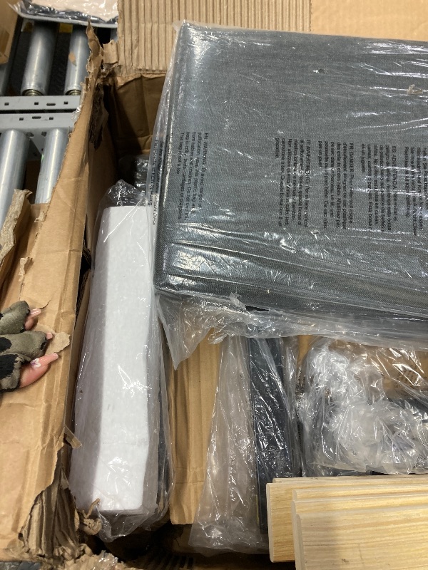 Photo 1 of ***(DAMAGE -PARTS ONLY -SELLING AS IS )***
Queen Size Lift Up Storage Bed Frame, Height Adjustable Storage Headboard with Charging Station, LED Lights Upholstered Platform Bed, Wooden Slat Support, No Box Spring Needed, Noise-Free, Dark Grey