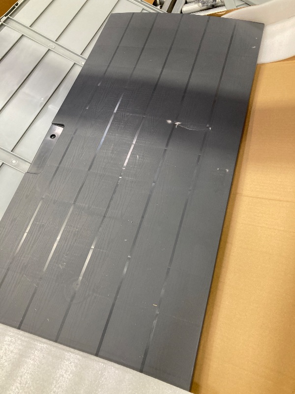 Photo 1 of ***TOP LID CRACKED, SELLING AS IS ONLY*** 
Ktaxon Outdoor Garden Plastic Storage Deck Box Chest Tools Black Grey