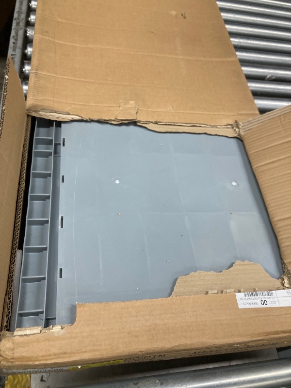 Photo 1 of ***TOP LID CRACKED, SELLING AS IS ONLY*** 
Ktaxon Outdoor Garden Plastic Storage Deck Box Chest Tools Black Grey