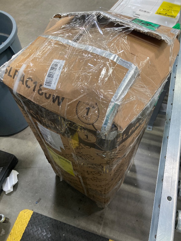 Photo 1 of  ***(SELLING AS PARTS ONLY, PLUG PRONG BENT, NO REMOTE, SOME SCUFFS/SCRATCHES, BOX RIPPED/TORN)*** Serene Life SLPAC180W Portable Conditioner-3-in-1 Compact Standing Air Conditioner for Room Up to, Floor AC Unit with Remote Control, Universal Casters, Win