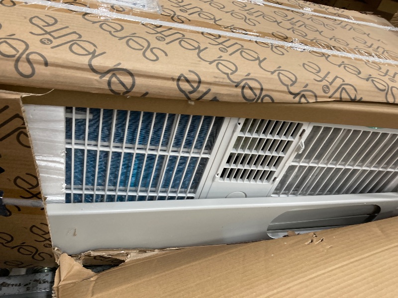 Photo 1 of  ***(SELLING AS PARTS ONLY, PLUG PRONG BENT, NO REMOTE, SOME SCUFFS/SCRATCHES, BOX RIPPED/TORN)*** Serene Life SLPAC180W Portable Conditioner-3-in-1 Compact Standing Air Conditioner for Room Up to, Floor AC Unit with Remote Control, Universal Casters, Win