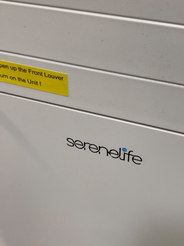 Photo 1 of  ***(SELLING AS PARTS ONLY, PLUG PRONG BENT, NO REMOTE, SOME SCUFFS/SCRATCHES, BOX RIPPED/TORN)*** Serene Life SLPAC180W Portable Conditioner-3-in-1 Compact Standing Air Conditioner for Room Up to, Floor AC Unit with Remote Control, Universal Casters, Win