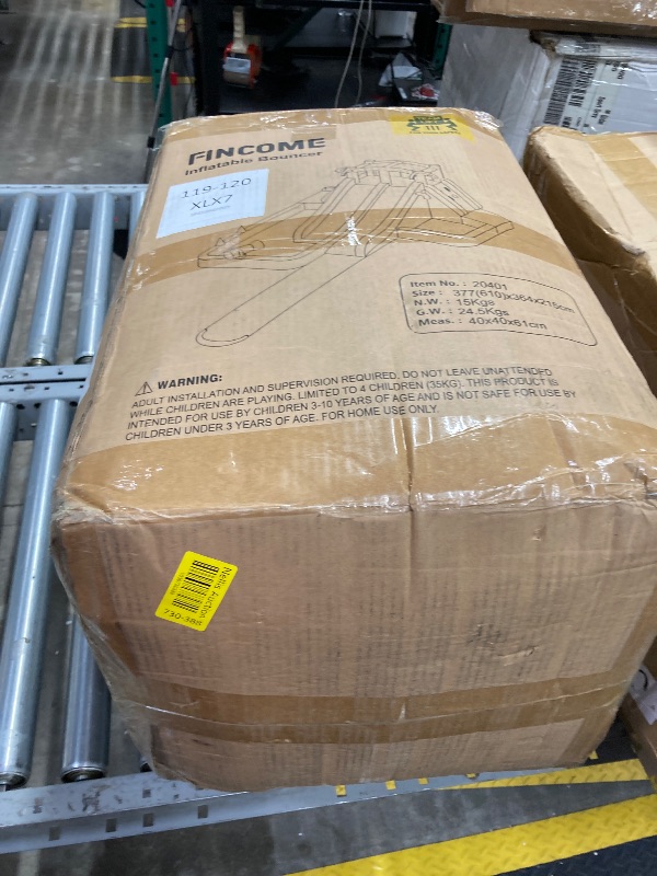 Photo 1 of ***MISSING BLOWER***FINCOME Inflatable Water Slide Bounce House with Extend Long Splash Waterslide for Kids Backyard, Blow Up Bouncy Castle Park with 2 Water Pool, Basketball Hoop, Water Cannon for Indoor, Outdoor, Party