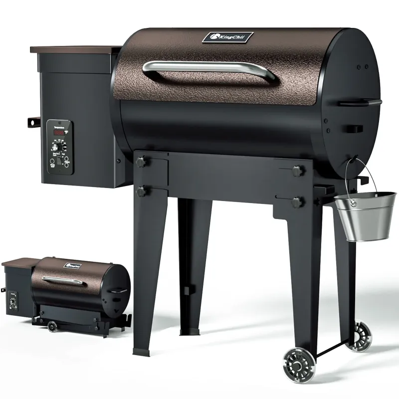 Photo 1 of ***PARTS ONLY - DAMAGED SELLING AS IS -PARTS ONLY***  

KingChii Wood Pellet Smoker & Grill BBQ with Auto Temperature Control, or Outdoor Patio RV, Bronze   