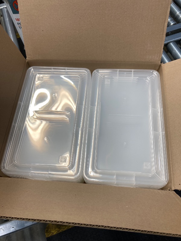 Photo 1 of 
IRIS USA 6-Pack Plastic Storage Bins with Lids, 6 Quart, Shoe Boxes
