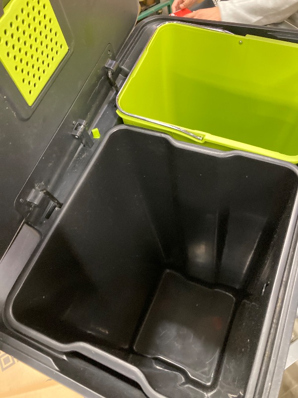 Photo 1 of ***(USED SOME SCUFFS/SCRATCHES, DENT,DUST)*** EKO EcoCasa II 36L+24L Dual Trash Can with Recycle Bin, Stainless Steel Garbage Can with Lid, Deodorizer Compartment, Odor-Proof and Fingerprint Resistant
