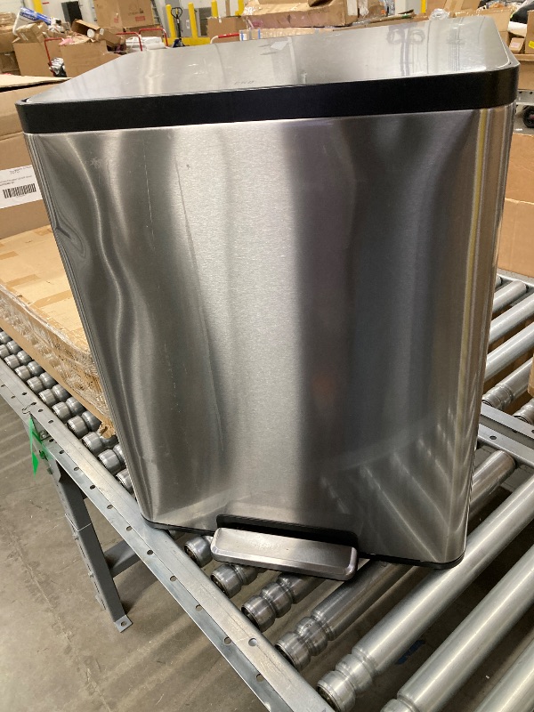 Photo 1 of ***(USED SOME SCUFFS/SCRATCHES, DENT,DUST)*** EKO EcoCasa II 36L+24L Dual Trash Can with Recycle Bin, Stainless Steel Garbage Can with Lid, Deodorizer Compartment, Odor-Proof and Fingerprint Resistant
