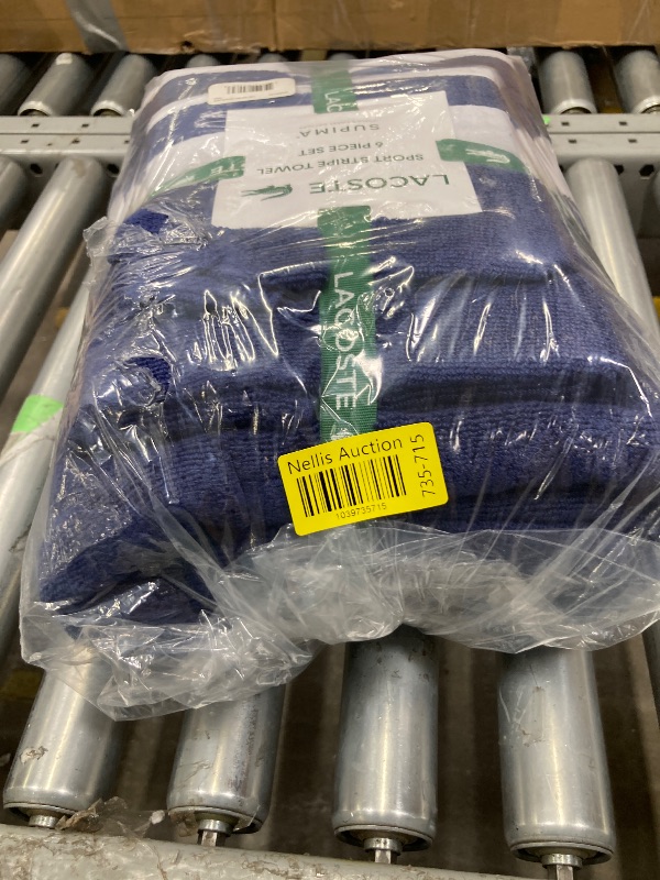 Photo 1 of ***Partial set***
Lacoste Sport Stripe -Piece Luxury Cotton Towel Set – Made with 100% Soft Supima Cotton, Absorbent & Quick-Drying, Includes 2 Bath Towels, 2 Hand Towels, 2 Washcloths, Navy