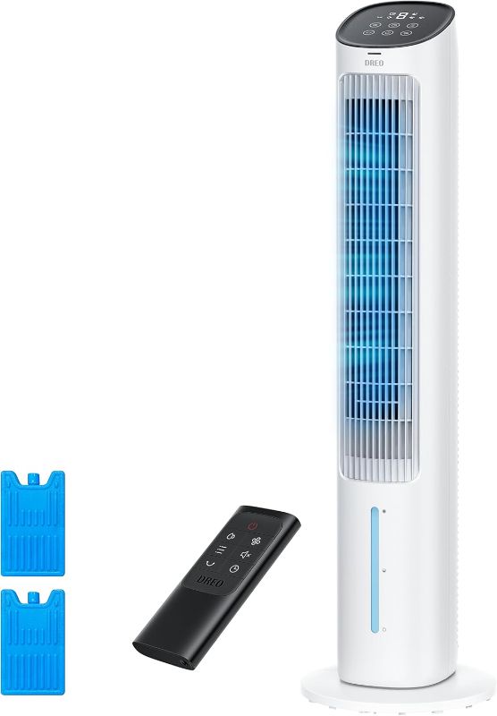 Photo 1 of ****The model may vary****
vaporative Air Cooler, 40” Standing Fans that Blow Cold Air, 80° Oscillating Bladeless Cooling Fan for Bedroom,