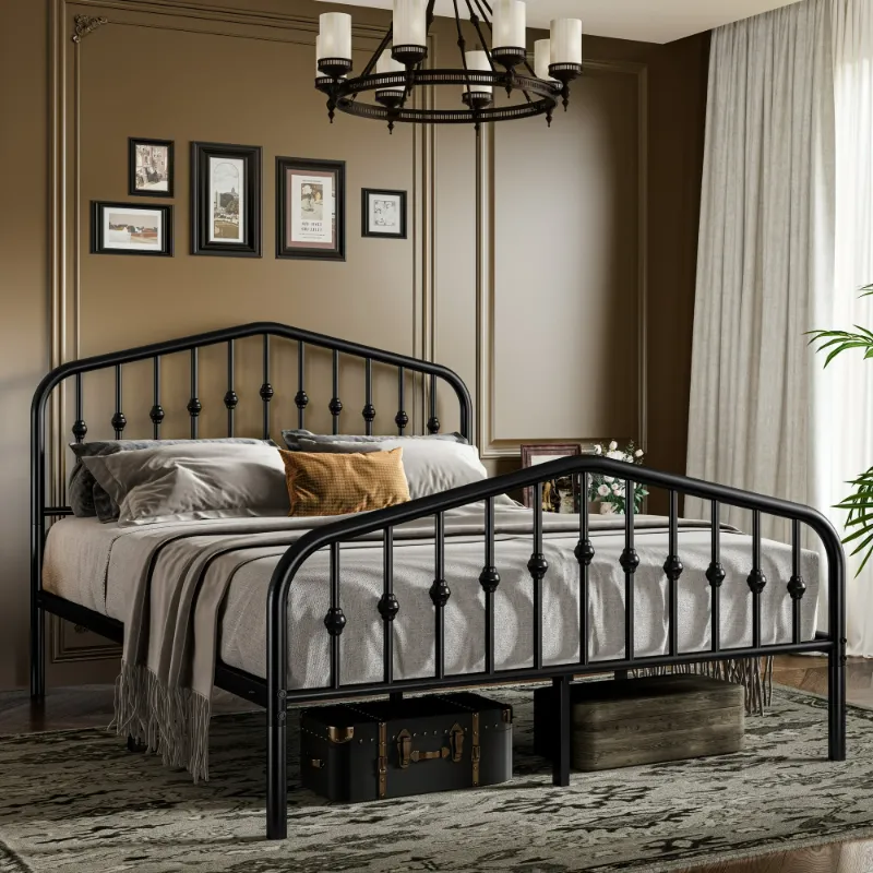Photo 1 of ***Partial set****
Sifurni Black Full Size Metal Platform Bed Frame with Vintage Victorian Headboard & Footboard, Adult
