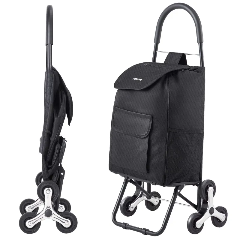 Photo 1 of ****The color is blue******The model may vary****

VEVOR Stair Climber Trolley Dolly, 36L Folding Shopping Cart, Grocery Cart Trolley Laundry Stair Climbing Handcart with 6 Wheels & Oxford Cloth Bag, Foldable Cart for Shopping Grocery Laundry, Black
