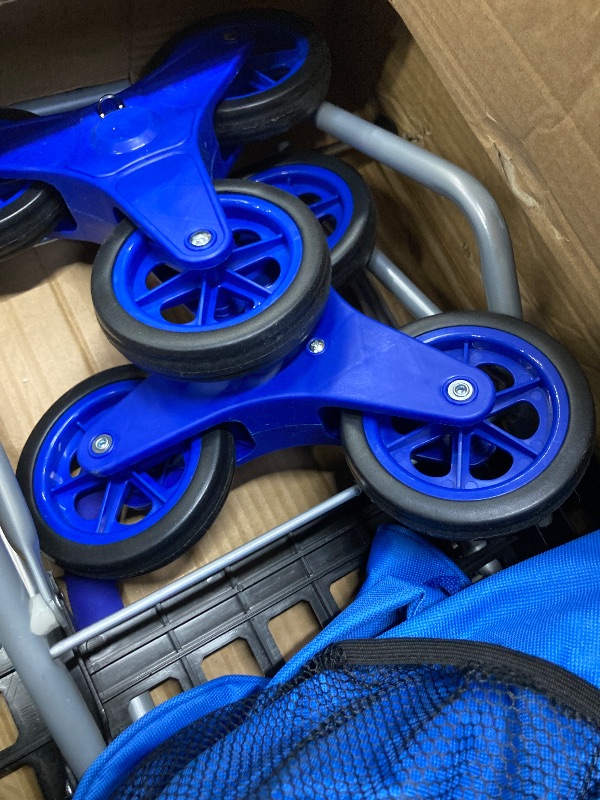 Photo 1 of ***The model vary***
products Trolley Dolly Blue Foldable Shopping cart for Groceries with Wheels and Removable Bag and Rolling.
