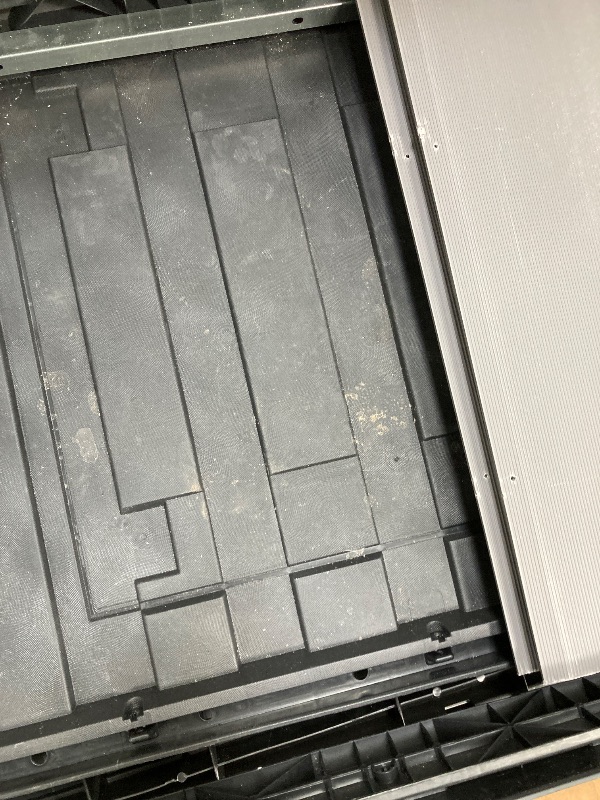 Photo 1 of ***PARTS ONLY -UNTESTED, SELLING AS IS)*** Keter Denali 200 Gallon Resin Large Deck Box with Double Wall 20mm Panels - Paintable and Drillable-Organization and Storage for Patio Furniture and Outdoor Items, Grey & Black