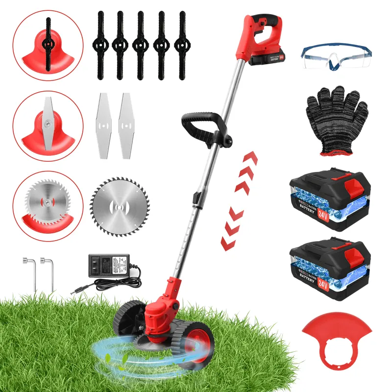 Photo 1 of **MISSING HARDWARE TO ASSEMBLY**Trimmer Cordless Electric Weed Eaters & Weed Trimmer, Weed Lawn Edge Trimmer, Mower with Upgraded Wheels & 2 Batteries