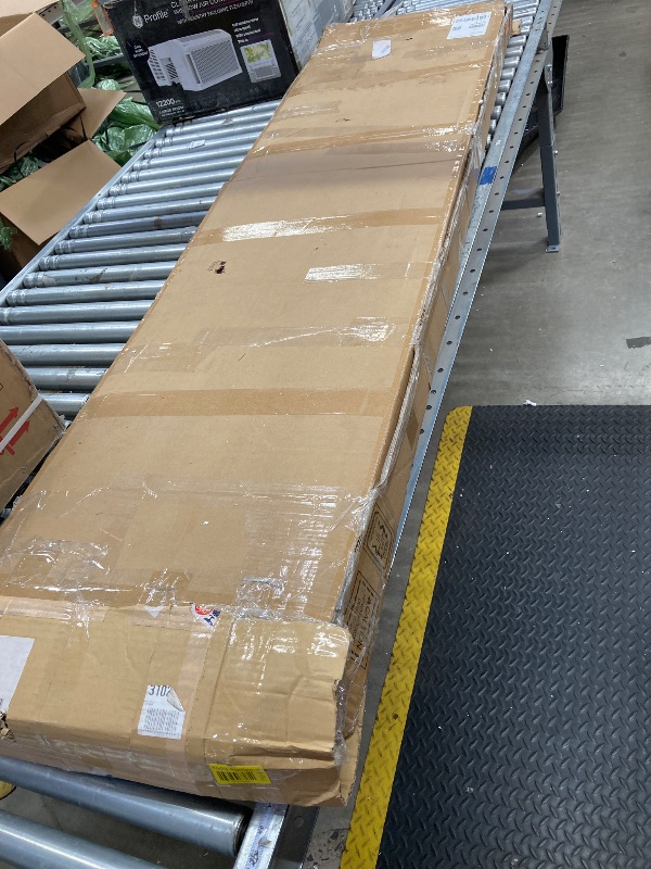 Photo 1 of **DOOR ONLY/MISSING HARDWARE**Double 18 x 80in 3-Panel Sliding Barn Door with Frosted Glass - Waterproof, Easy Assembly, Pre-Drilled Holes  PINE WHITE