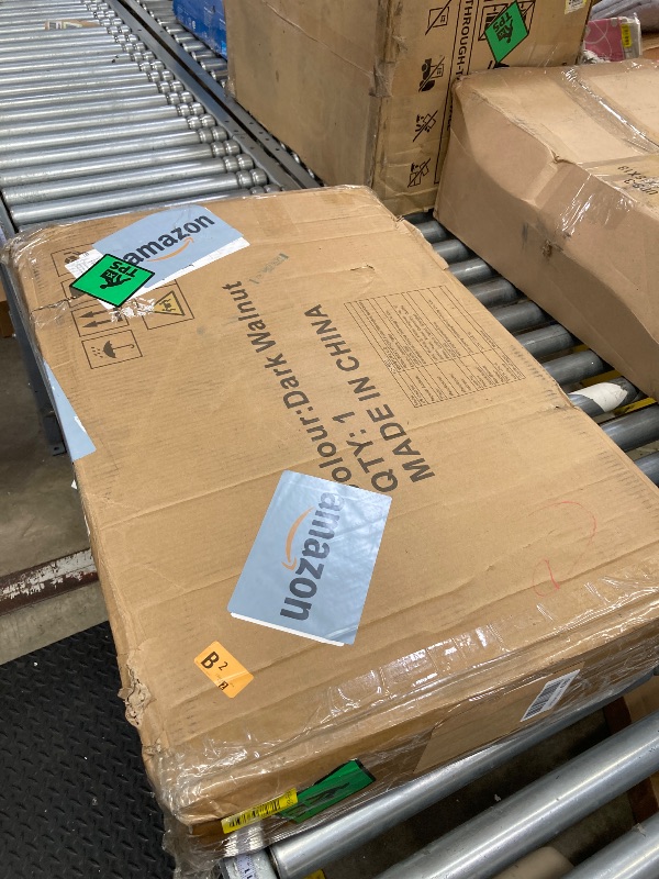 Photo 1 of Jocoevol Space Saving Folding Dining Table, Farmhouse Foldable Dining Table with Drawer and 2-Layer Storage Shelf, 6 Wheels Multipose Expandable Kitchen Drop Leaf Table for Small Space (Dark Walnut)