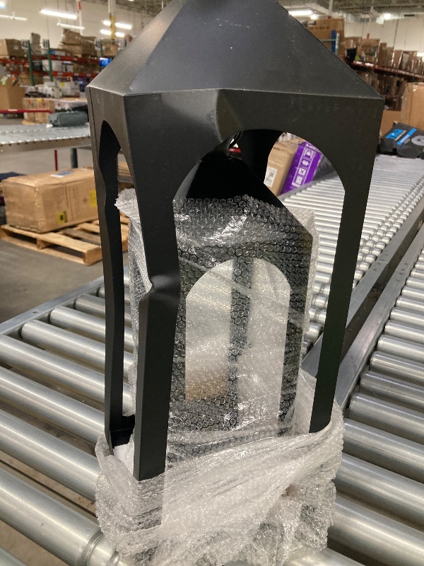Photo 1 of  ***DAMAGE, LARGE LANTERN BENT/DENTED***SELLING AS IS *** 
Nuptio Tall Black Lanterns Decorative Indoor for Pillar Candle Holder , Indoor Outdoor Lanterns for Porch & Patio ,17" & 23" Set of 2 ,No Glass