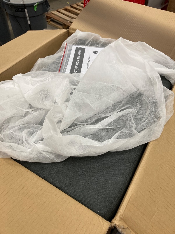 Photo 1 of ****THIS IS ONLY ONE BOX, MISSING PARTS****Furmax 70" Convertible Sectional Sofa Couch 3-Seat L-Shaped Small Sofa Couch with Reversible Chaise for Small Living Room, Apartment and Small Space, Linen Dark Gray