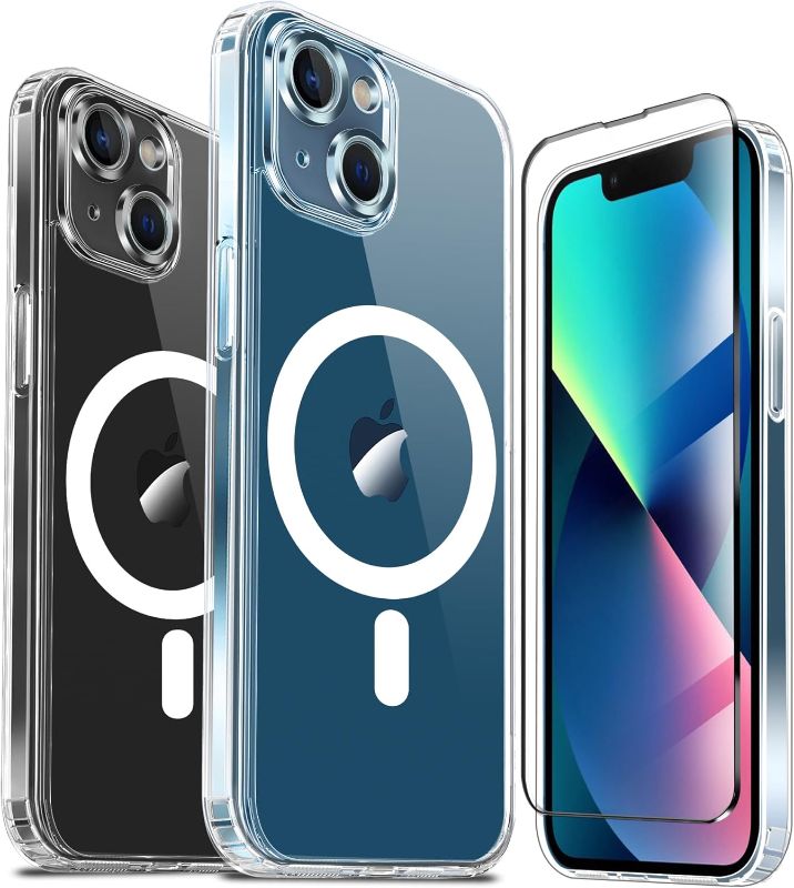 Photo 1 of **PACK OF 3**3 TZGZT Camera Protection for iPhone 13 Phone Case, [fits MagSafe Accessories] Magnetic Protective Cover with 2X Screen Protector, Women Case for iPhone 13, Clear