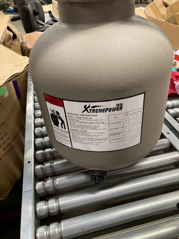 Photo 1 of ***(DAMAGED BROKEN, SELLING AS PARTS ONLY)*** SEE ALL PHOTOS 
XtremepowerUS 16" Above Inground Swimming Pool Sand Filter System 7-Way Multi-Port Valve Pool Filter up to 21,000 Gallons with Stand