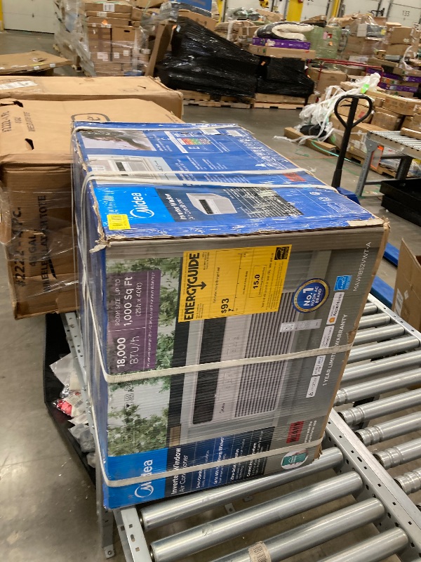 Photo 1 of Midea 18,000 BTU Smart Inverter Window Air Conditioner with APP, Alexa Control, 208/230V AC Unit Cools up to 1,000 Sq. Ft, Quiet Operation, Energy Saving, Remote & Easy Installation Kit, White