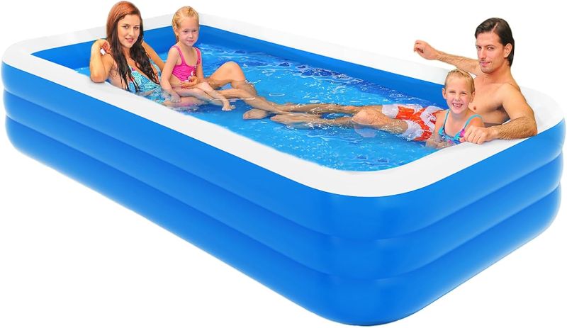 Photo 1 of [Not Same as Stock Photo] Inflatable Pool for Kids and Adults, Family Swimming Pool for Toddlers, Outdoor, Garden, Backyard, Summer Water Party