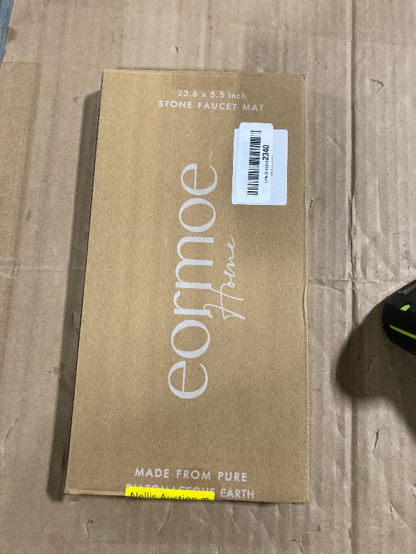 Photo 1 of Large Faucet Mat for Kitchen Sink - Stone Drying Mat for Kitchen Counter, Diatomite Fast Drying Stone Sink Tray, Super Absorbent, Stylish Decor and Protector for Bathroom [Light Grey, 23.6" x 5.5"]