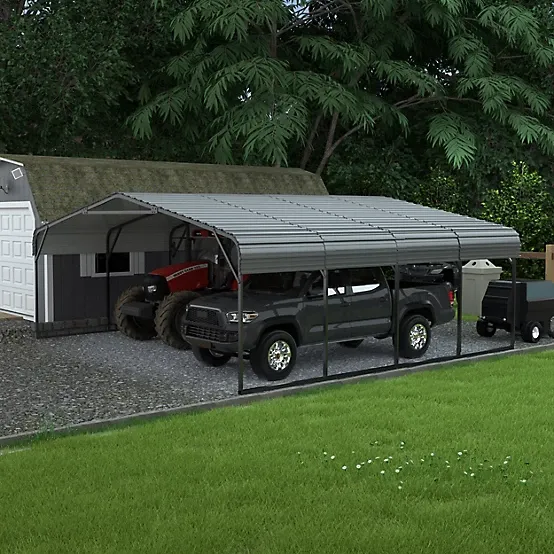 Photo 1 of 
Veikous Carport Steel Car Canopy and Shelter in Gray 20 ft. W x 20 ft. D