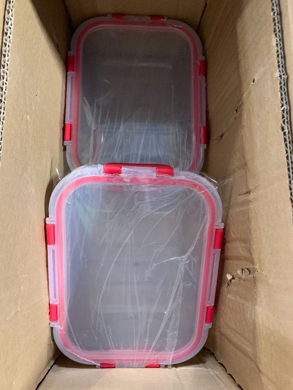 Photo 1 of ***ONLY 2***VERONES 2 Pack Glass Meal Prep Containers 2 Compartment Set, 36OZ Airtight Glass Lunch Containers, Glass Food Storage Containers with Lids, for Microwave, Oven, Freezer & Dishwasher Friendly,Red