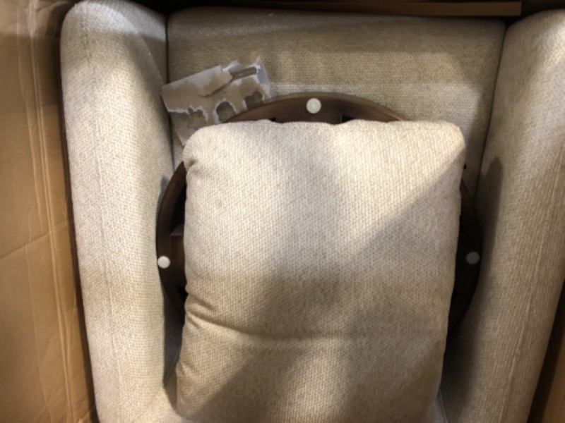 Photo 1 of **1 chair only**KISLOT Modern Swivel Accent Chair, 360° Rotating Round Barrel Armchair with Performance Fabric Upholstery for Living Room, Bedroom, Office, Reading Nook, Set of 2,Oatmeal