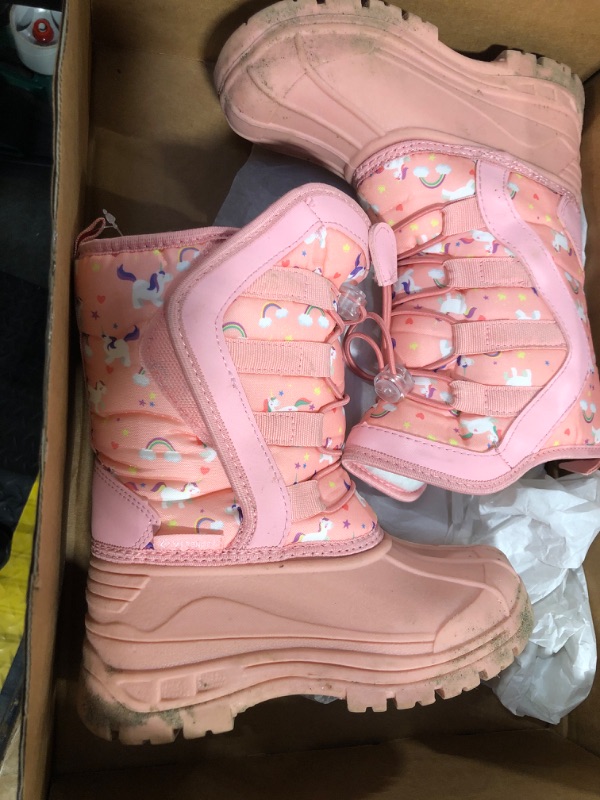 Photo 1 of **DIRTY** CIOR Kids Snow Boots for Boys Girls Toddler Winter Outdoor Boots Waterproof with Fur Lined(Toddler/Little Kids/Big Kid) U122WXZ581B.EL-Pink-31