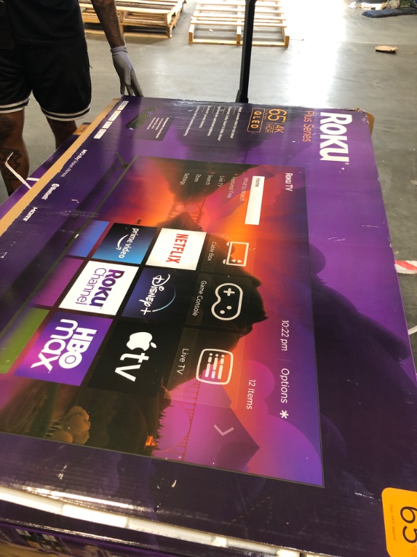 Photo 1 of **ONLY PARTS** Roku Smart TV – 65-Inch Plus Series 4K QLED RokuTV with Roku Voice Remote Pro, Dolby Vision, Striking 4K Resolution, Automatic Brightness, & Seamless Streaming – Live Local News & Sports
