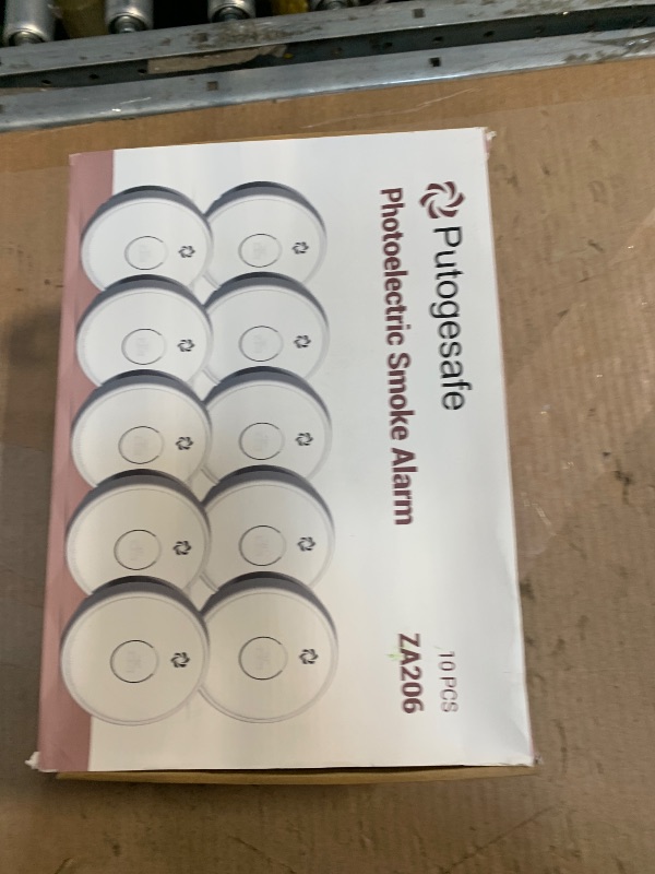 Photo 1 of 10 Packs Fire Alarms Smoke Detectors, Smoke Alarm Battery Operated, Fire Alarm with Test Button & Low Battery Signal, Photoelectric Technology Fire Detectors for Bedroom and Home