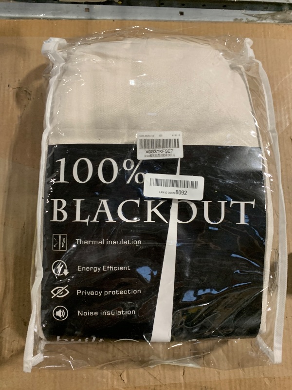 Photo 1 of 108 Inch Long Blackout Track Curtains & Drapes for Track System Pleated with Hooks Rings 2 Panels Set,Linen Black Out Back Tab 9FT Ceiling to Floor Length Curtains for Living Room,Cream Ivory