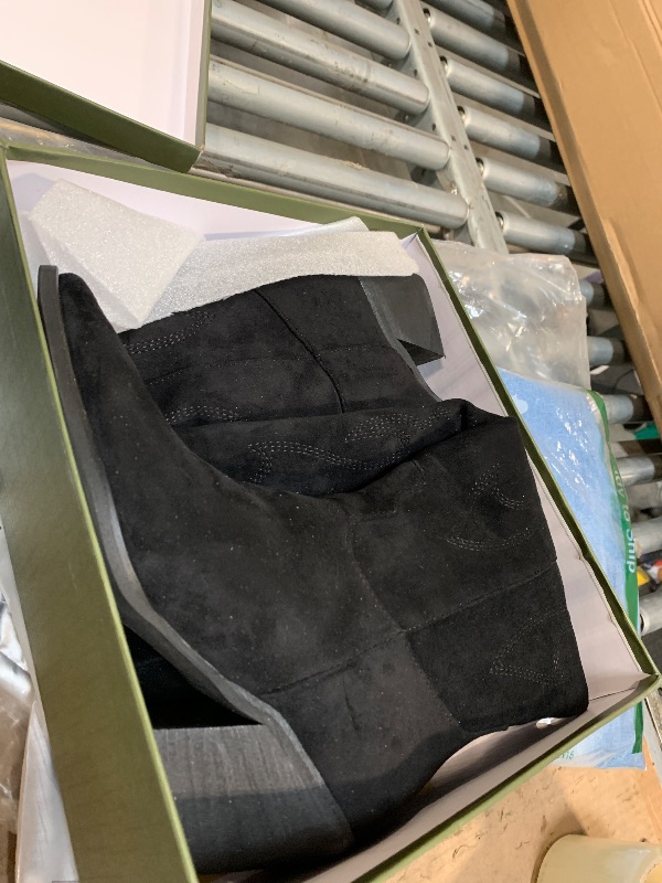 Photo 1 of **VERY USEDiiimmu Tall Cowgirl Boots Women Pointed Toe and Block Heel Cowboy Suede Boots with Embroidered, Black, Size 7