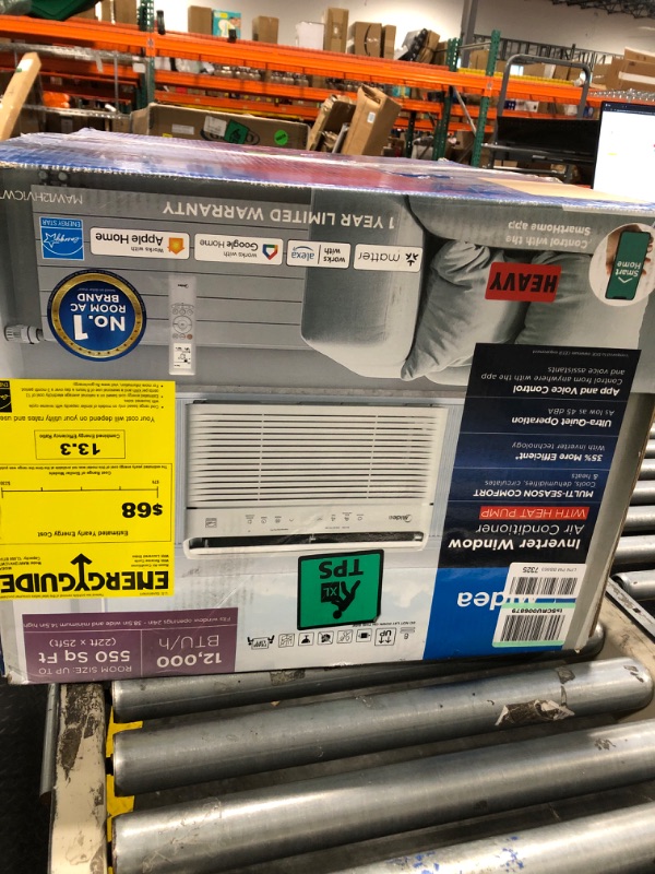 Photo 1 of Midea 12,000 BTU Smart Inverter Air Conditioner Window Unit with Heat and Dehumidifier – Cools up to 550 Sq. Ft., Energy Star Rated, Quiet Operation, Electronic Controls, Remote Control, White