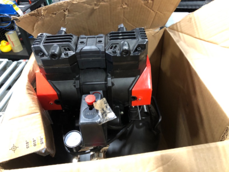 Photo 1 of 14 Gallon Ultra Quiet Air Compressor with Two Quick Couplers, 2HP 8.75 CFM, Max 115 PSI Pressure Oil-Free Air Compressor Tank, 70dB Quiet Compressor for Auto Repair, Tire Inflation