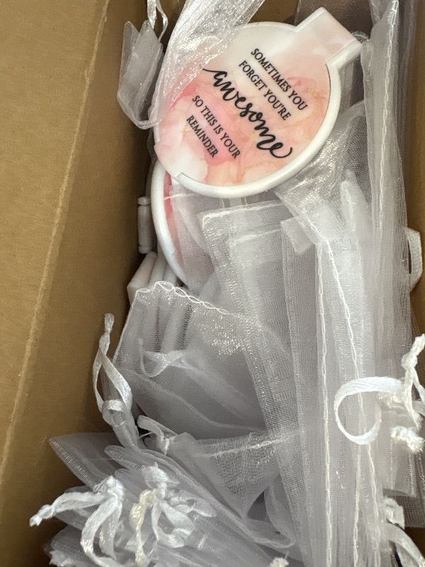 Photo 1 of **MISSING PARTS**
Cinnvoice 25 Set Inspirational Compact Mirrors for Women Mothers Day Sometimes You Forget You're Awesome Double Sided Folding Pocket Mirror for Employee Coworker Staff Mom Birthday(Pink Marble)