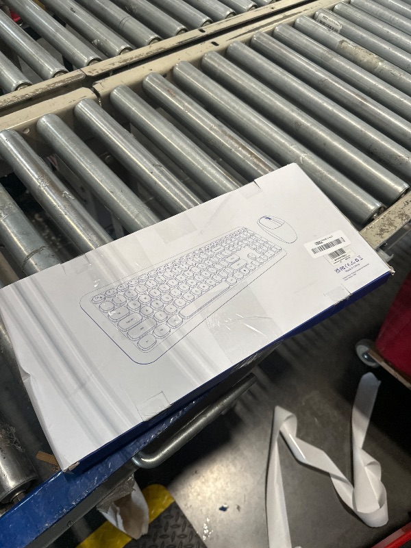 Photo 1 of Wireless Keyboard and Mouse Combo, 2.4GHz Full-Sized Colorful Cute Keyboard Mouse Set with Retro Typewriter Flexible Round Keys for Windows, Computer, Laptops, PC (C-Pink Colorful)